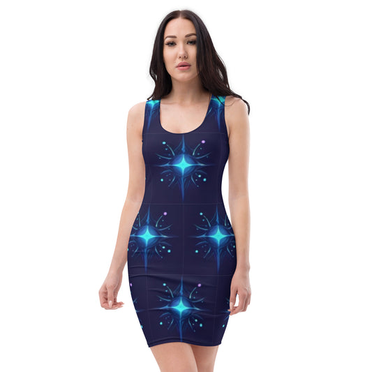 Ai abstract motif Bodycon dress