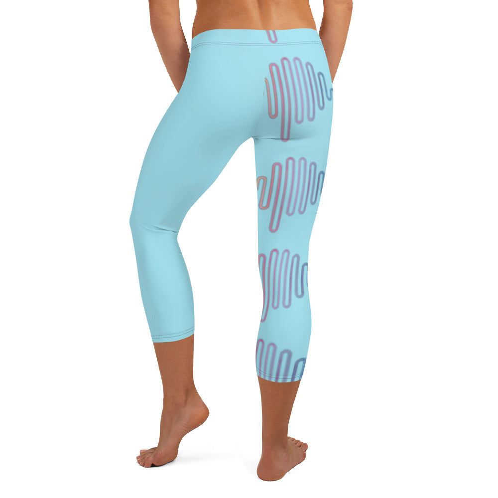 AI Abstract  curves Capri Leggings