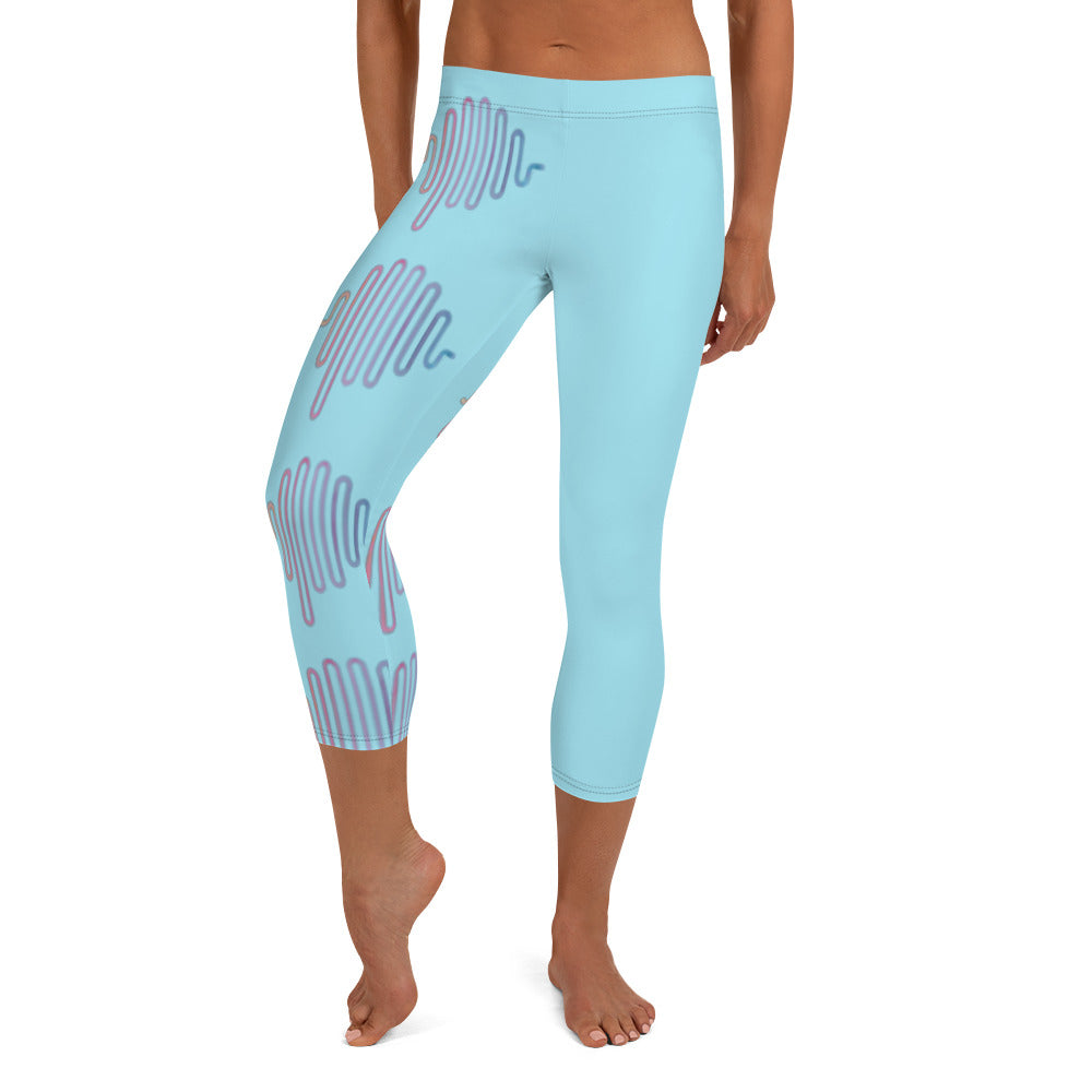 AI Abstract  curves Capri Leggings