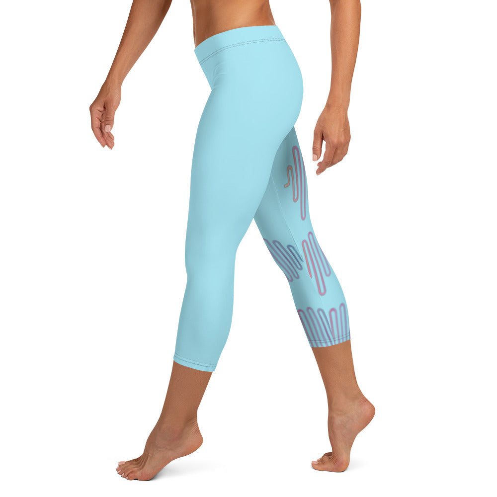 AI Abstract  curves Capri Leggings