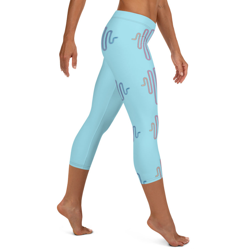 AI Abstract  curves Capri Leggings