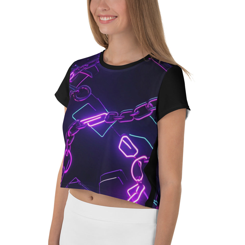 Neon Chain Crop Tee