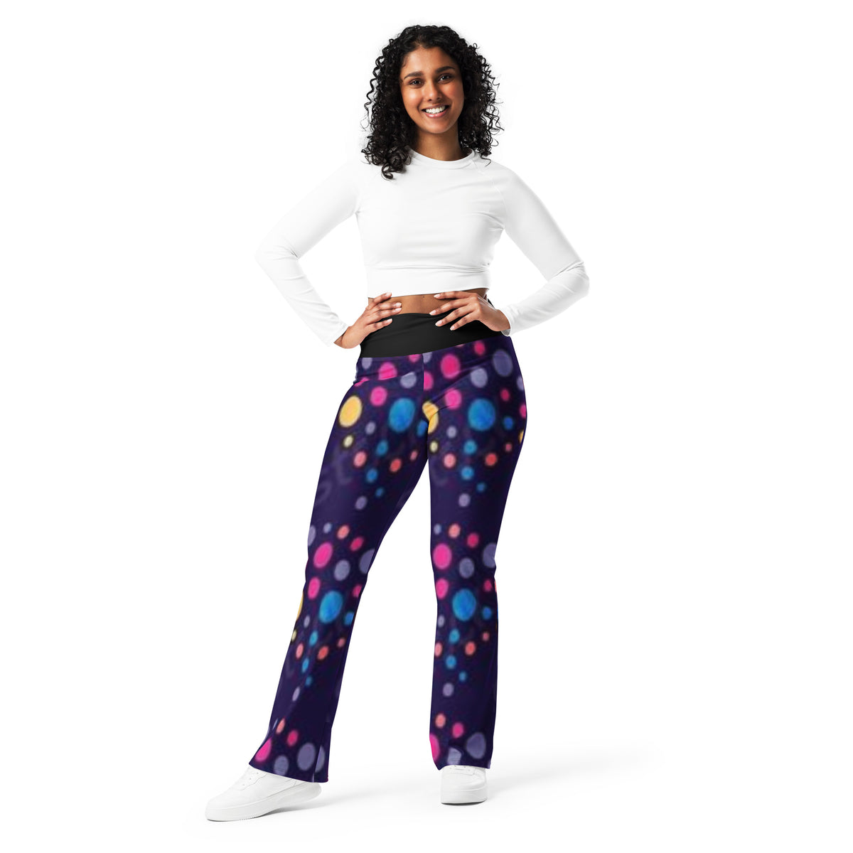 Ai abstract motif Flare leggings Pants