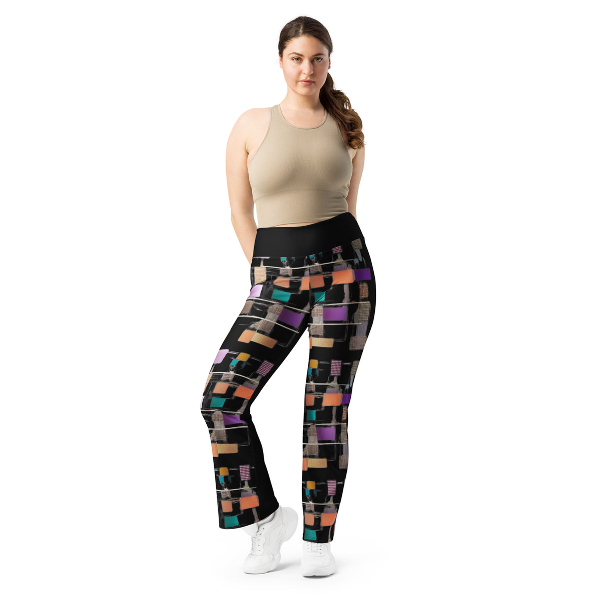 Ai abstract motif Flare leggings