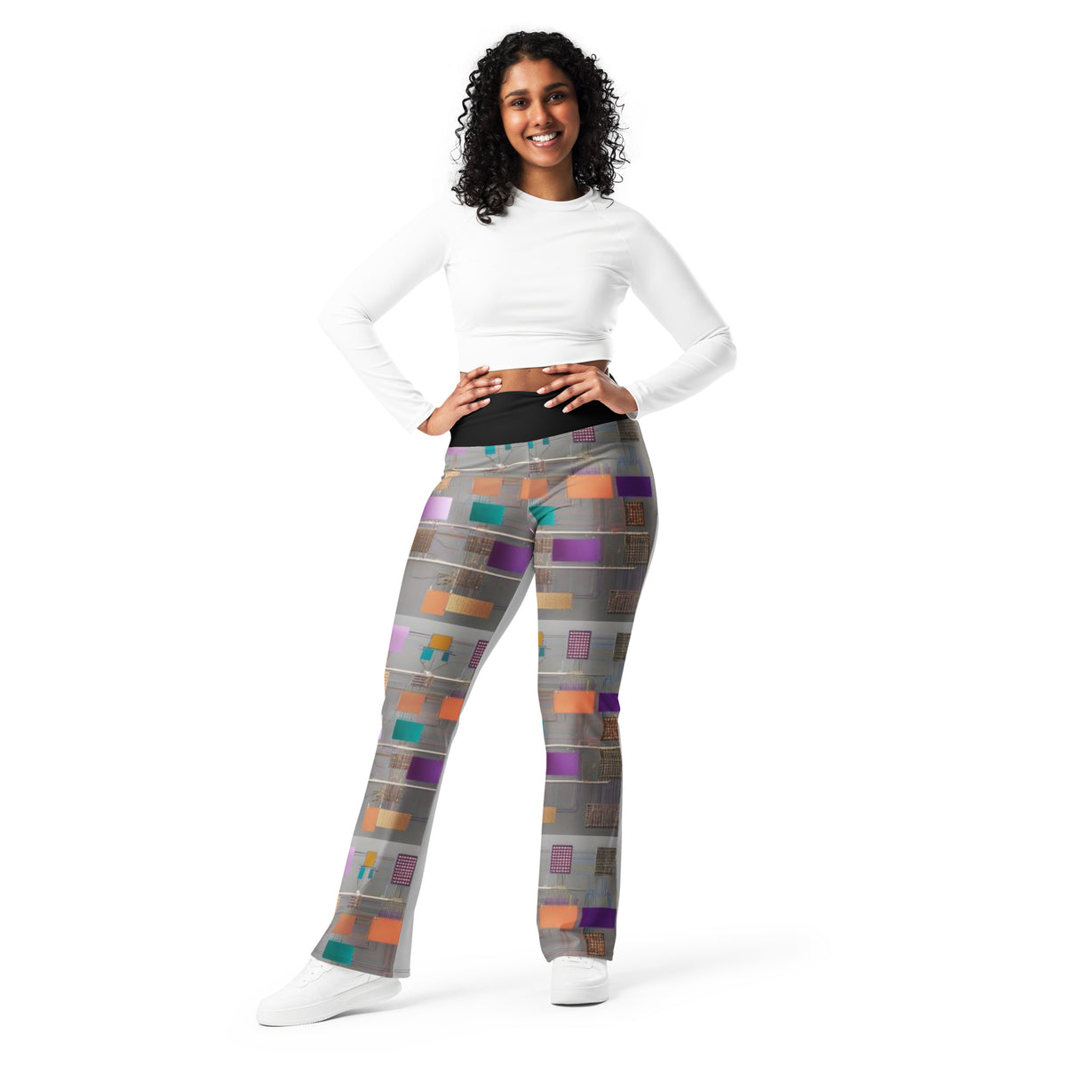 Ai abstract motif Flare leggings