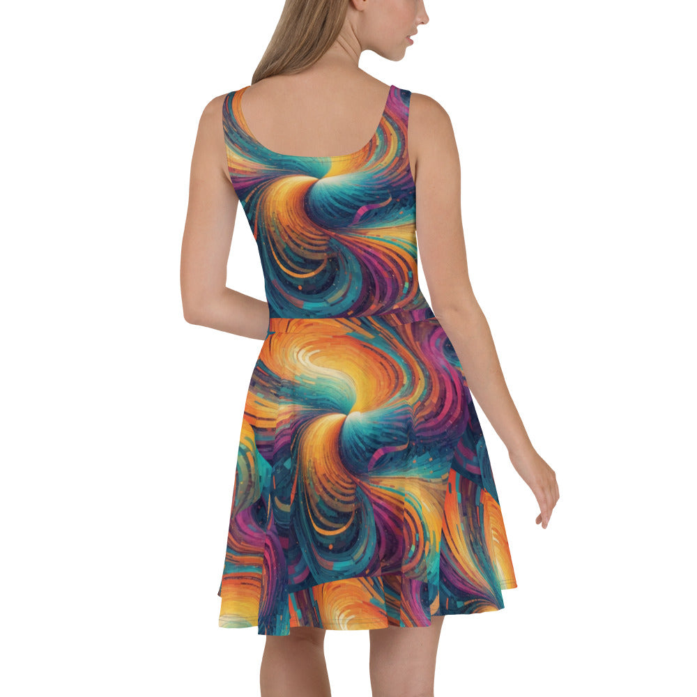 Ai abstract motif Skater Dress