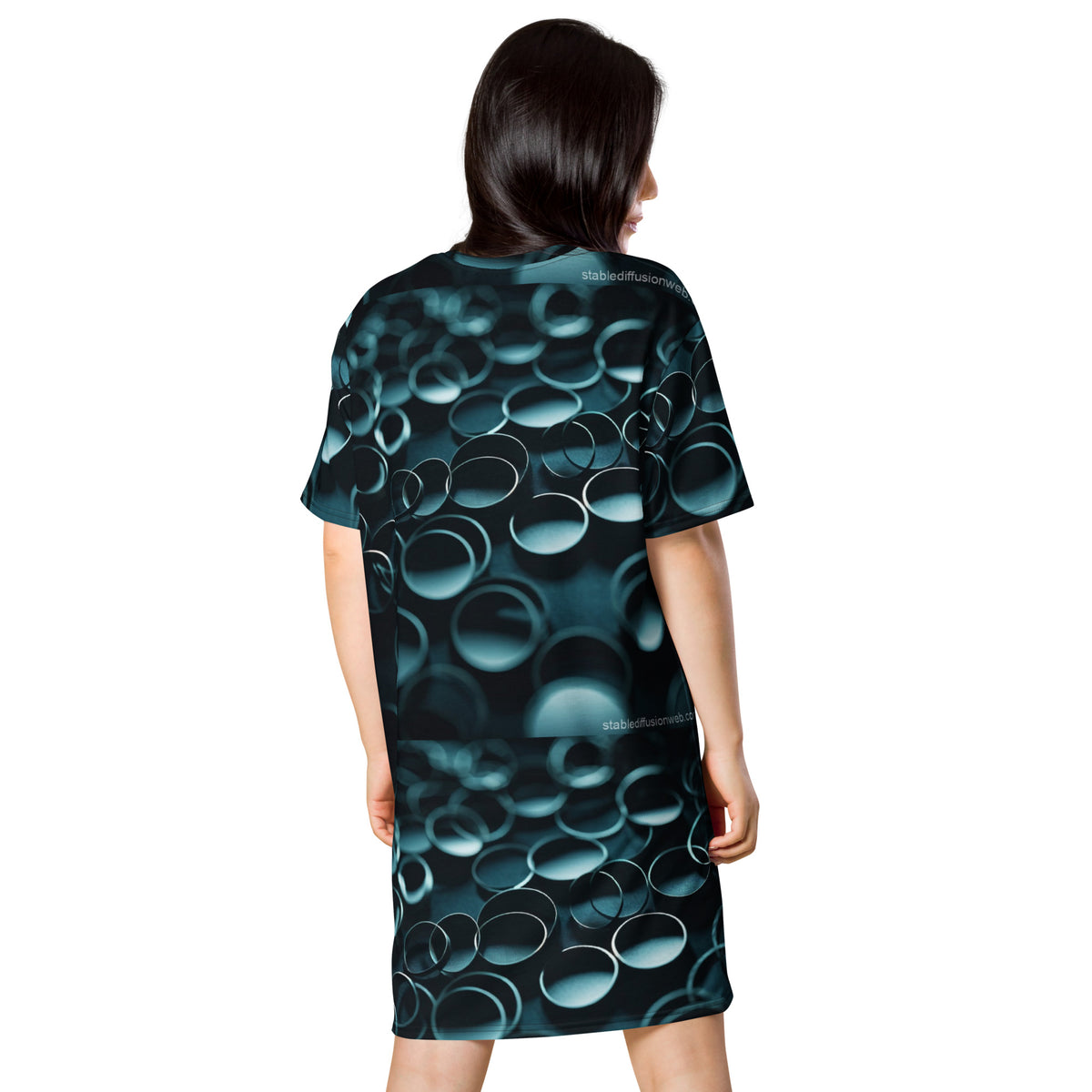 AI  Abstract Motif T-shirt dress