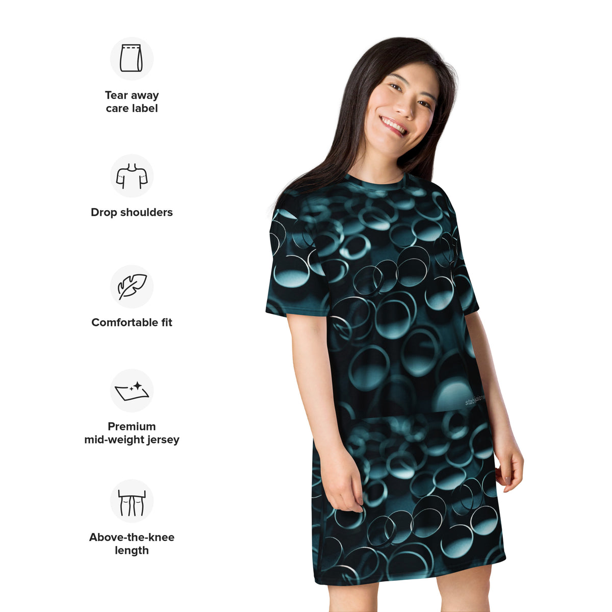 AI  Abstract Motif T-shirt dress