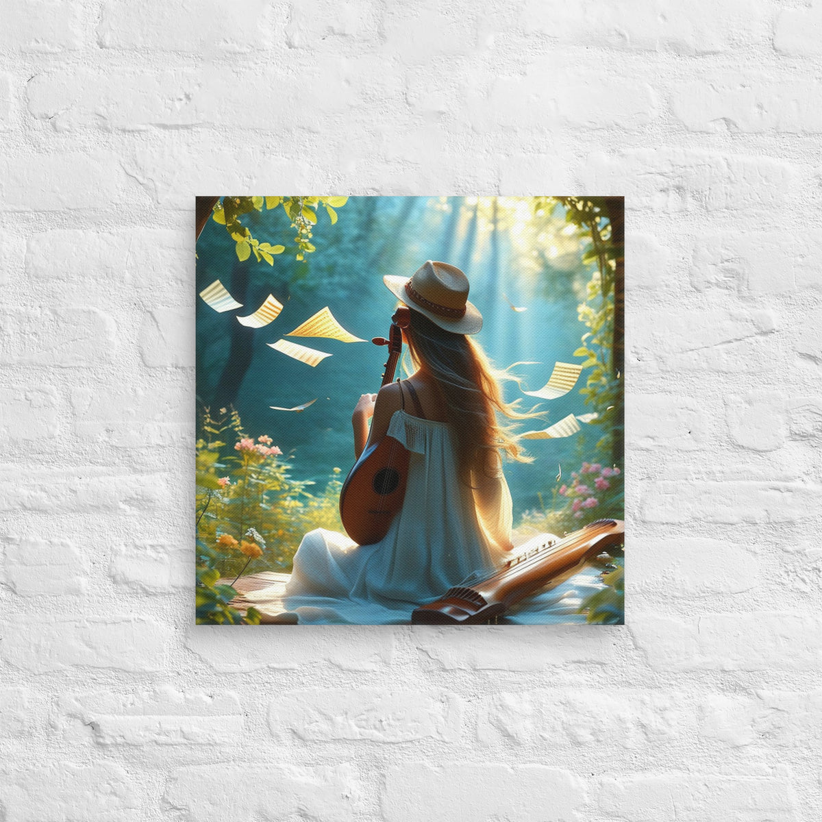 AI Art Serene Garden Canvas