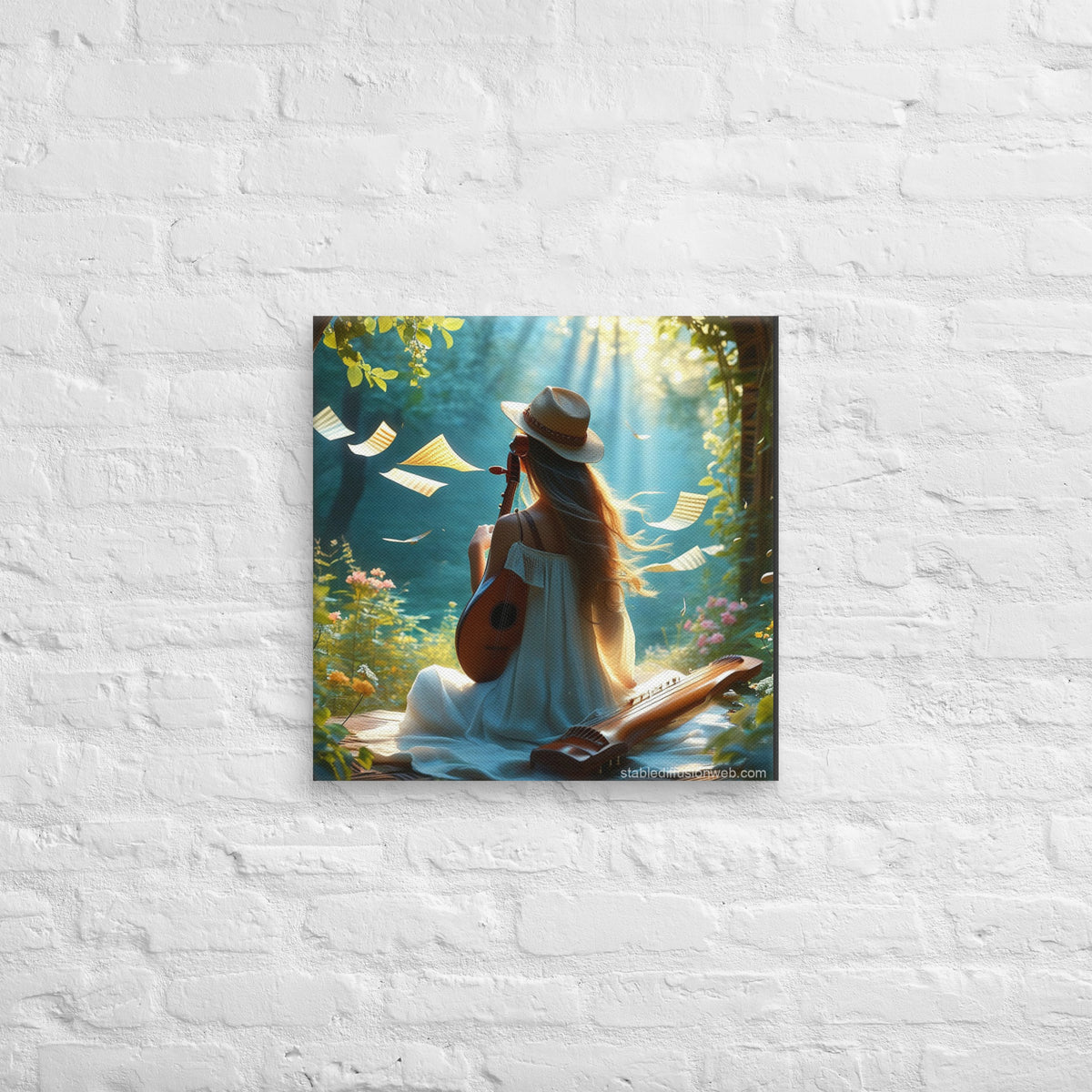 AI Art Serene Garden Canvas
