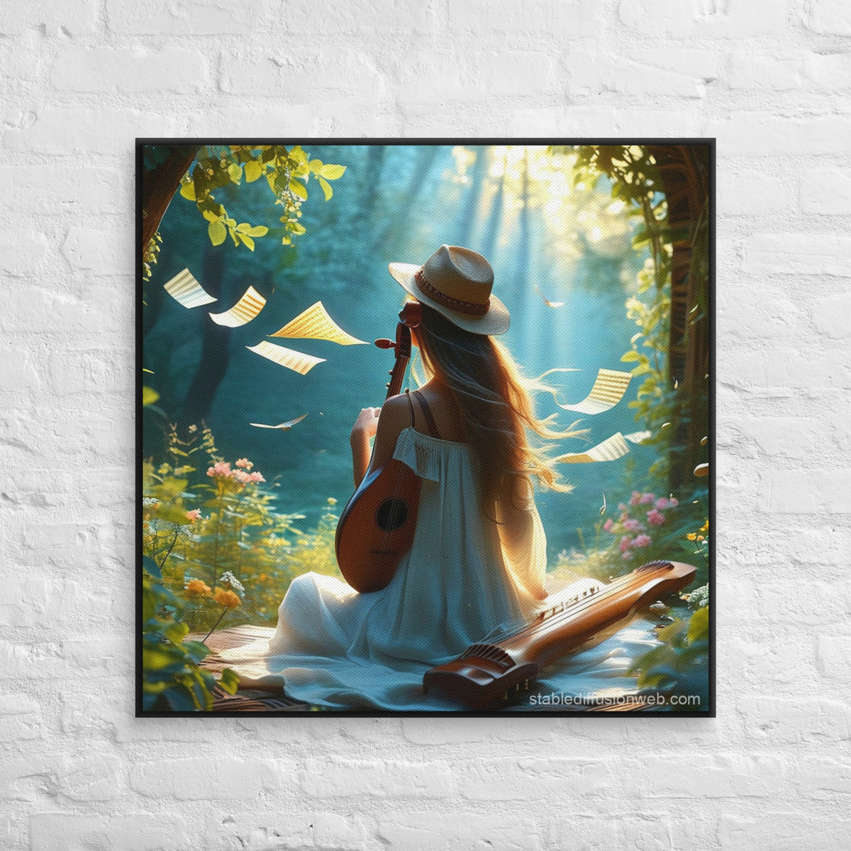 AI Art Serene Garden Canvas