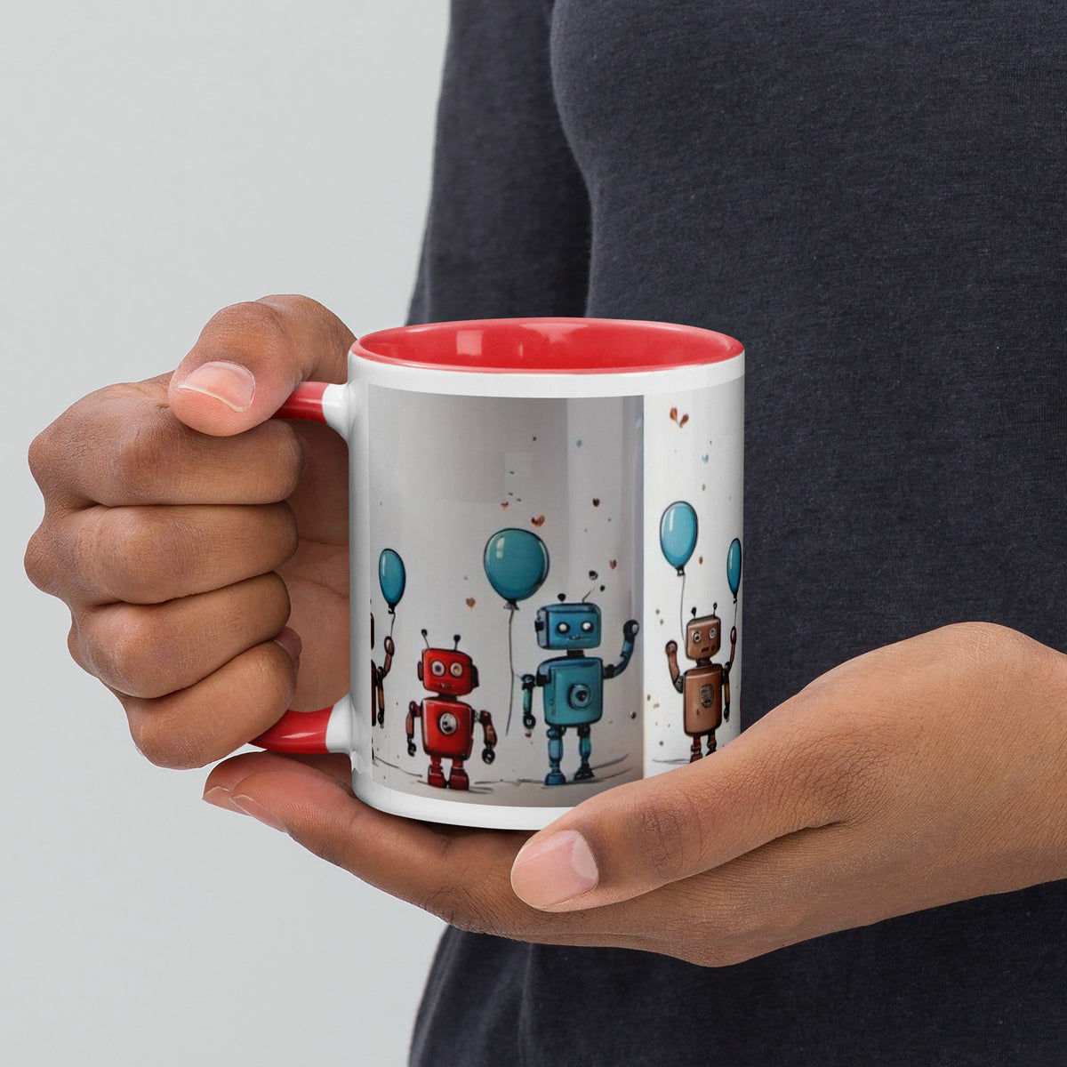 Robot Mug with Color Inside