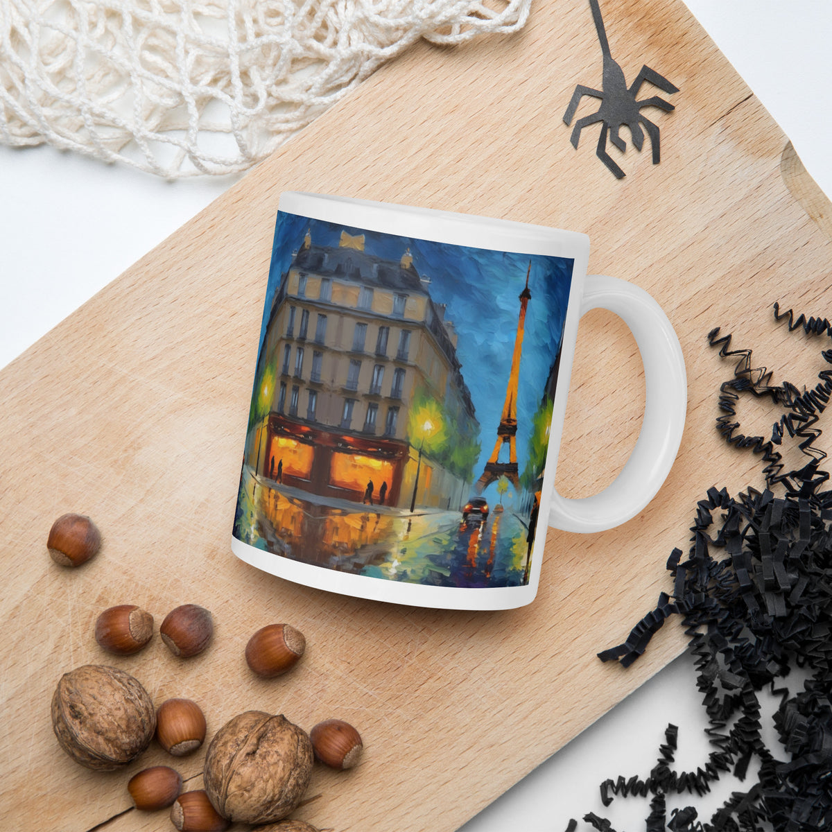 Paris ina cup White glossy mug