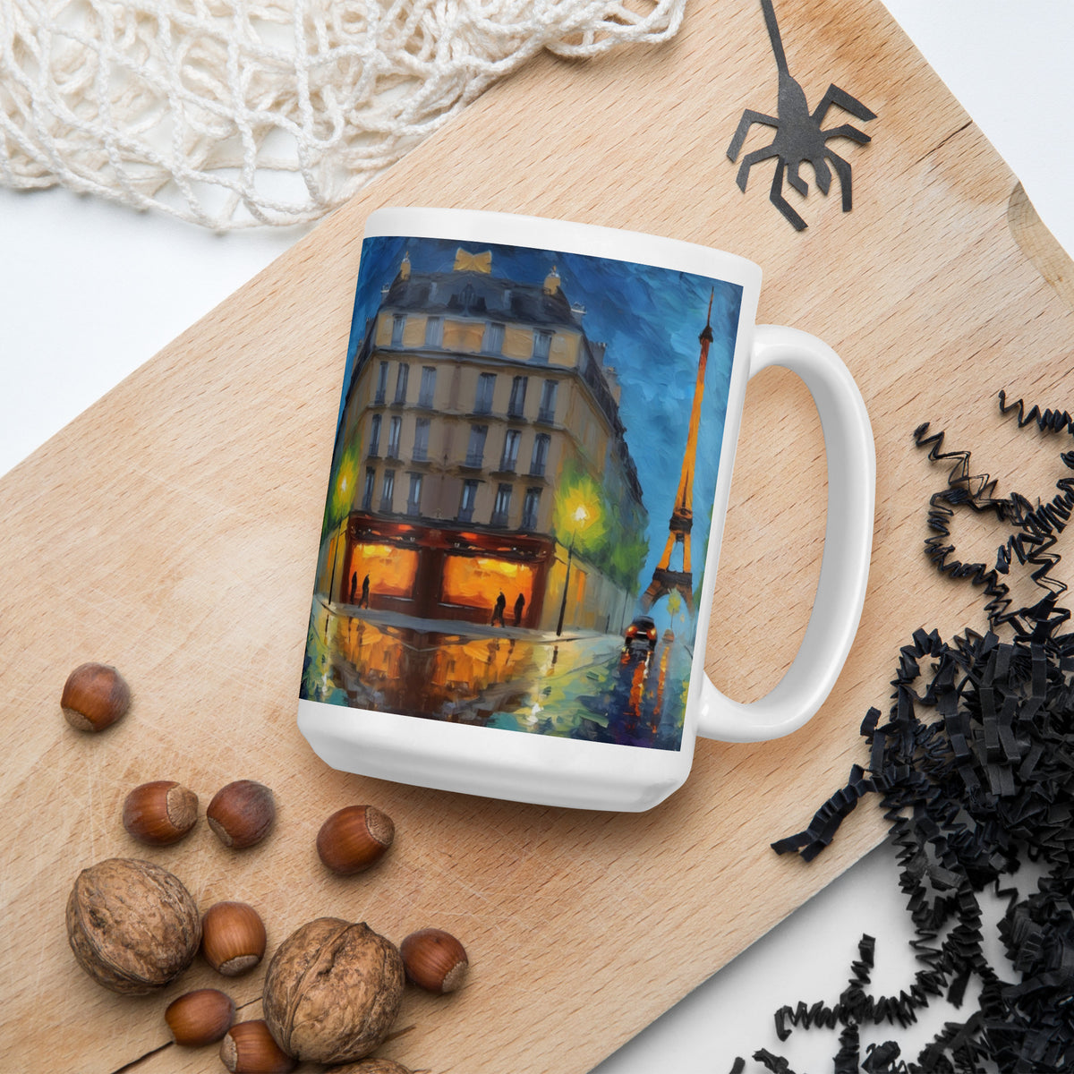 Paris ina cup White glossy mug